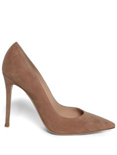 Gianvito 105 stiletto pumps from GIANVITO ROSSI featuring brown, leather, suede, slip-on style, pointed toe, branded leather insole and high stiletto heel. Stiletto Pumps, Color Rosa, Gianvito Rossi, Women's Pumps, Black Heels, Stiletto Heels, Brown Leather, Fashion Forward, Fashion Shoes