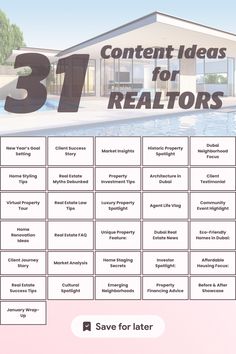 31 Real Estate Blog Content Ideas to Boost Your Realtor Business Diy Real Estate Marketing Ideas, New Realtor Tips, Engaging Real Estate Posts, Real Estate Blog Ideas, Content Ideas For Real Estate, Realtor New Construction Marketing, Real Estate Post Ideas, Realtor Tips Real Estate Agents