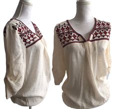 Off white embroidered shirt , labeled as M size , would fit better S . Chest 108 cm / 42 inches ,length 66 cm / 25,9 inches, shoulder to shoulder 38 cm / 14,9 inches . Made from 55 % rayon E % polyester . Traditional Cream Tops For Summer, Traditional Cream Summer Top, Festival Embroidered Beige Tops, Festival Beige Embroidered Tops, Embroidered Beige Top For Festival, Beige Embroidered Festival Tops, Beige Embroidered Tops For Festival, Traditional Cream Embroidered Summer Top, Summer Embroidered Cream Peasant Top