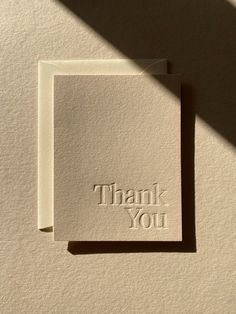 a thank card with the words thank you on it