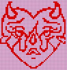 a cross stitch pattern in the shape of a heart