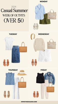 Casual Summer 2024 Outfits Over 50, What To Wear in Summer Over 50, How To Dress Over 50, Dressing Over 50 Summer Weekend Getaway Outfits Casual, Summer 2024 Casual Outfits, Summer Fashion 2024, Fashion Summer 2024, Over 50 Casual Outfits, Daily Outfit Ideas Casual, Casual Minimalist Style, Mode Ab 50, Outfit Summer Casual