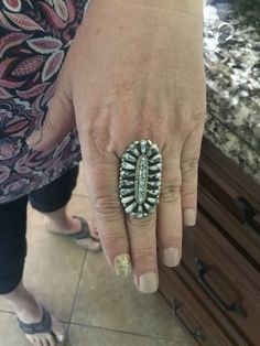 "I have for sale these beautiful rings. White Buffalo in sizes 6 1/2 to 10 1/2 or turquoise size 7 1/2 to size 11. These rings are native american handmade and are over 1 3/4\" long!! Guaranteed to be Sterling Silver. I have several of each of these so if you need a different size just drop me a note. Price in the listing is for one ring, The ring may not be the exact ring in the picture but I will be glad to send you a photo of what I have in the size you want.. I pay domestic shipping by first Southwestern Silver Turquoise Ring For Jewelry Making, Southwestern Multi-stone Jewelry For Anniversary, Bohemian Silver Beaded Rings, Unique Silver Multi-stone Cluster Ring, Unique Silver Cluster Ring With Multi-stones, Unique Silver Turquoise Concho Ring, Silver Beaded Rings For Anniversary, Southwestern Concho Ring Jewelry, Silver Oval Beaded Jewelry