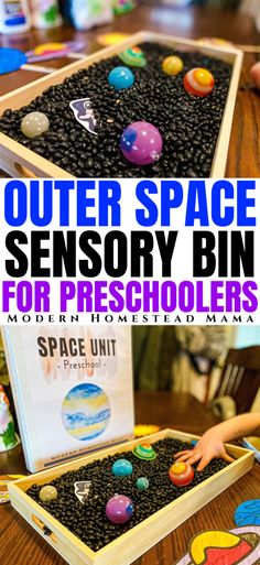 the outer space sensory bin for preschoolers is an easy way to learn how to use it