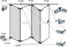 the diagram shows how to install sliding glass doors with brackets and clips on each side