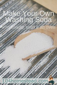 a wooden spoon filled with white sugar on top of a metal table next to a cardboard bag