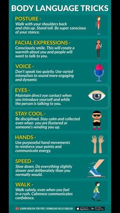 the body language tricks you need to know about in this info sheet, click here for more information