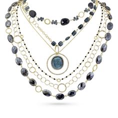 in iolite<br>shop the look > deep sea blues Delicate Diamond Necklace, Gold Color Combination, Halo Necklace, Diamond Necklaces, Tourmaline Stone, Yellow Gold Setting, Stone Gold, Small Rings, Green Tourmaline