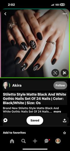 Gothic Nails, Matte Black, Black And White, Color, Black