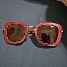 Mui Mui Burgundy Sunglasses Burgundy Sunglasses, Mui Mui, Glasses Accessories, Purple Gold, Women Accessories, Sunglasses, Purple, Gold, Women Shopping