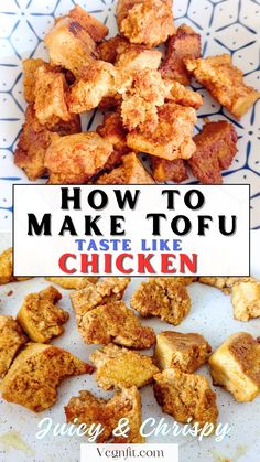 Crispy fried tofu that tastes like chicken. Crispy Garlic Tofu, Making Tofu At Home, How To Make Tofu Taste Like Chicken, Tofu Skin Recipes Vegan, Chicken Fried Tofu, How To Make Tofu Taste Good, Cooking Tofu For Beginners, Chicken Tofu Recipe, Fried Tofu Crispy