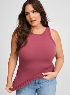 FIT Model is 5'11” wearing size 0. . Measures 30” from shoulder (size 2). . MATERIALS + CARE Super Soft Rib knit fabric: Tucked in or not, this ultra-soft and stretchy textured knit is your perfect base layer. . Stretch level: Maximum. 59% polyester, 31% rayon, 10% spandex. Machine wash cold. Line dry. . Imported. DETAILS Scoop neck. . Sleeveless. . The best plus size women's super soft rib high neck tank top sleeveless & tops in wild ginger made of supersoftrib. Rock your look from Torrid to Fe Black Beachwear, Kimono Shrug, Wild Ginger, Rib Knit Fabric, High Neck Tank Top, Sheer Shorts, Summer Lookbook, High Neck Tank, Easter Outfit