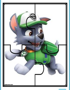 a puzzle piece with a cartoon dog carrying a backpack