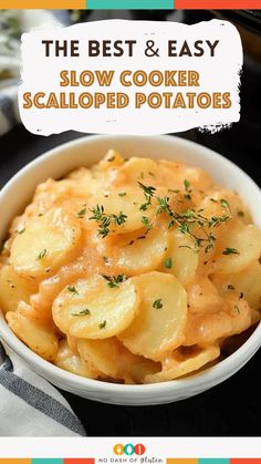 Love comfort food? These Slow Cooker Scalloped Potatoes are creamy, cheesy, and so easy to make! Perfect for holidays or family dinners. Slow Cooker Scalloped Potatoes Cheese, Crockpot Scalloped Potatoes No Cheese, Augratin Potatoes Crockpot Slow Cooker, Scallops Potatoes, Crockpot Scalloped Potatoes, Dinners Crockpot, Potatoes Crockpot, Crockpot Favorites