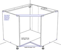 the measurements for an unfinished cabinet