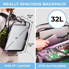 Grab your large clear transparent backpack from SHYLERO and enjoy: 31.5L ROOMY CAPACITY - H18''xW14''xD8 (H45xW35xD20 cm) with expandable big side pockets, three internal pockets, extra large transparent backpack has plenty of space to store your items securely BONUS TSA-approved anti-theft lock to keep your items safe REFLECTIVE SAFETY STRIPS to enhance visibility near roads QUALITY UPGRADE 2023 - REINFORCED STITCHING and padded straps make it the perfect airplane clear backpack. HEAVY-DUTY CLE Functional Rectangular Backpack, Rectangular Clear Backpack For Everyday Use, Clear Rectangular Backpack For Daily Use, Rectangular Backpack With Transparent Straps For Travel, Rectangular Clear Backpack For Daily Use, Rectangular Backpack With Anti-theft Pocket For Daily Use, Nylon Anti-theft Backpack For Trips, Cheap Rectangular Anti-theft Backpack, Transparent Backpack