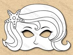 a white mask with an octopus and starfish on it