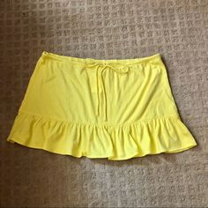 Bought Here On Posh, But It’s Unfortunately A Little Too Big I’m Usually A Medium So I Took A Risk Great Condition With Tags Very Soft! Color Most Accurate In The First Few Pics Juicy Couture Skirt, 2000s Skirt, Yellow Mini Skirt, Virtual Wardrobe, Wardrobe Pieces, Yellow Skirt, Summer Lookbook, Embroidered Clothes, Warm Weather