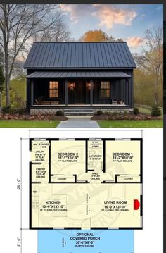 two story house plans with one bedroom and an open floor plan