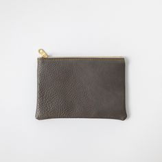 Grey Cypress Small Zip Pouch- small zipper pouch - leather zipper pouch - KMM & Co. Minimalist Leather Pouch, Minimalist Zipper Pouch For Everyday Use, Minimalist Everyday Zipper Pouch, Everyday Leather Coin Purse With Zipper, Leather Coin Purse With Zipper Closure For Everyday Use, Leather Coin Purse With Zipper For Everyday Use, Zipper Pouches, Leather Clutch Bag, Leather Clutch Bags