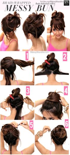 How to Lazy Girl's Messy #Bun #Hairstyles | #hair tutorial Jack White, Easy Hairstyles For Long Hair, Tutorial Diy, Messy Bun, Hair Updos