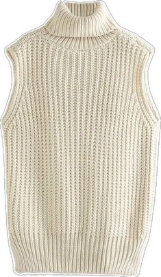 Oversized Knitted Sweater Vest, Chic Sleeveless Sweater, Beige Chunky Knit Sweater Vest For Fall, Beige Ribbed Sweater Vest For Fall, Beige Crew Neck Vest For Fall, Oversized Sleeveless Sweater Vest For Spring, Sleeveless Chunky Knit Top For Spring, Trendy Beige Knitted Sweater Vest, Trendy Beige Crew Neck Sweater Vest