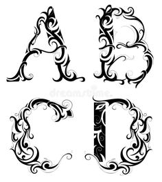 the letter d in the gothic style royalty illustration