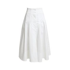 Proenza Schouler "Moore" organic cotton twill suiting skirt finished with pleating High waist Hem falls below the knee A-line silhouette Hook/zip fly Organic cotton/elastane Dry clean Made in Poland