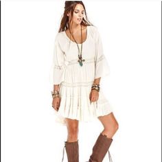 Beautiful Dress Made By Free People Make Me An Offer Casual Boho Dress For Fall, Elegant Fitted Boho Dress For Fall, Chic Flowy Knee-length Boho Dress, Casual Fitted Boho Dress For Fall, Fitted Casual Boho Dress For Fall, Fitted Beige Boho Casual Dress, Fitted Casual Beige Boho Dress, Flowy Boho Dress For Fall, Casual Fitted Beige Boho Dress