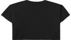 Casual Boxy Black Cropped T-shirt, Black Boxy Cropped T-shirt, Casual Style, Black Boxy Cropped Top, Black Loose Fit Cropped Cotton T-shirt, Black Boxy Fit Casual Cropped T-shirt, Black Cropped Short Sleeve Top For Summer, Black Boxy Cropped Cotton T-shirt, Casual Black Cropped Short Sleeve Shirt, Black Cropped T-shirt For Summer