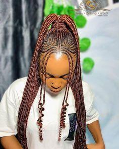 Cornrows With Box Braids, Cornrow Ponytail, Cornrows Braids For Black Women, Hair Styles Braids, Styles Braids, Big Box Braids Hairstyles, African Hair Braiding Styles, Braided Cornrow Hairstyles