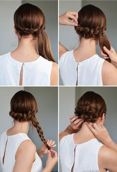 Sanggul Modern, Braided Chignon, Pull Through Braid, Chignon Hair, Up Dos, Hair Prom, Peinados Fáciles Para Cabello Corto, Work Hairstyles, Hair Up Styles