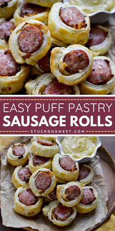 Looking for an easy New Year appetizer? Try these Easy Puff Pastry Sausage Rolls! Made with puff pastry, Polish sausages, Vidalia onion, and egg, they’re perfect for your game day menu. Serve with beer and brat mustard, then enjoy today! Sausage Rolls Puff Pastry, Puff Pastry Sausage Rolls, New Years Appetizers, Vidalia Onion, Easy Puff, Polish Sausage, Easy Puff Pastry, Vidalia Onions, Sausage Rolls