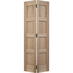 an open wooden door on a white background