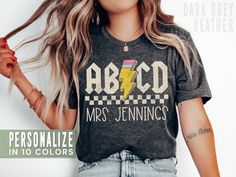 Custom Teacher Shirt Retro ABCD Teacher Name Shirts for Back to School Teacher Appreciation Gift Customized Name Teacher Tshirt Cute Trendy - Etsy Math Teacher Tshirt, Staff Shirts, High School Math Teacher, Teacher Wear, Custom Teacher Gifts, Math Teacher Shirts, Math Shirts, Name Shirts, High School Math