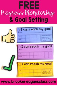 free progress monitoring and goal setting for students to practice their writing skills with the text, i can reach my goal