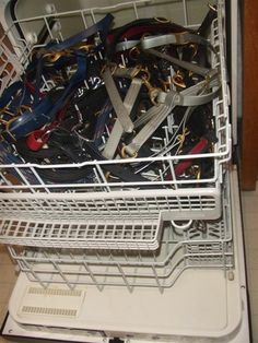 a dishwasher filled with lots of different items