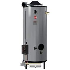 a water heater is shown on a white background