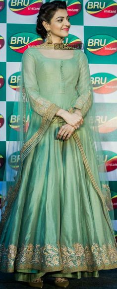 Kajal Aggarwal                                                                                                                                                                                 More Wedding Lengha Bridal Lehenga, Wedding Lengha, Side Border, Anarkali Dress