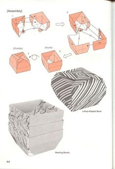 an open book with instructions on how to make origami boxes