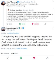 Feminist Tweets, Rosanna Arquette, Greta Thunberg, Hate Men, Hard Truth, Riveting