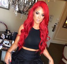 Natalie Eva Marie, Disney Princess Hairstyles, My First Wig, Dark Red Hair, Eva Marie, Princess Hairstyles, Red Hair Color, Cool Hair Color