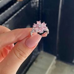 Kawaii Aesthetic Y2K Cute Fairy Pink Cherry Blossom Ring MK Kawaii Store Cherry Blossom Jewelry, Cherry Blossom Ring, Pretty Engagement Rings, Gold Jewels Design, Pink Cherry Blossom, Beaded Jewelry Necklaces, Diy Jewelry Inspiration, Easy Diy Jewelry, Golden Jewelry