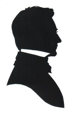 the silhouette of a man's head is shown against a white background