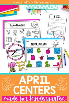 the printable spring center for kids to learn how to make their own worksheets