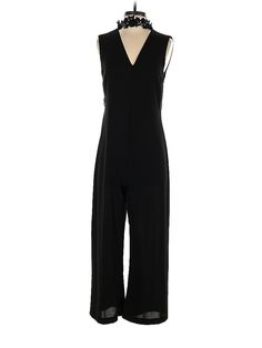 Zara Basic Jumpsuit Size: Small Dresses - used. 100% Polyester, Solid | Zara Basic Jumpsuit: Black Solid Jumpsuits - Size Small Luxury Fitted Zara Jumpsuits And Rompers, Solid Jumpsuit, Small Dresses, Jumpsuit Black, Small Dress, Zara Basic, Black Solid, Black Jumpsuit, Jumpsuit Dress