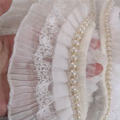 "This listing is for 1Yard. Width: 3.14\" (8 cm) Use for neckline, shoulder belt, button edge and bottom is placed, gifts, bags decoration, etc,you can enjoy the process of DIY , enjoy your beautiful life" Elegant Lace Trims For Party, Elegant Wedding Lace With Ruffles, Elegant Lace Trim For Wedding, Lace Fabric Diy, Dolls Outfits, Dress Lingerie, Silver Silk, Dance Clothes, Lyrical Dance