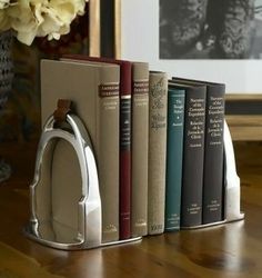 there is a book holder with books on it