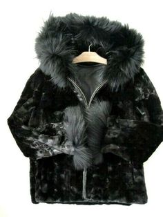 Hooded Fur Coat For Cold Weather, Black Hooded Fur Coat For Fall, Hooded Fur Coat With Double-lined Hood For Cold Weather, Hooded Fur Coat For Winter Streetwear, Black Fur Coat For Winter Streetwear, Black Hooded Fur Coat With Faux Fur Lining, Streetwear Hooded Jacket With Faux Fur Lining, Black Hooded Fur Coat With Detachable Hood, Black Hooded Outerwear With Faux Fur Lining