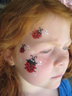 easy face painting for kids - Bing Images Ladybug Face Paint, Kids Face Painting Easy, Face Painting For Kids, Easy Face Painting, Maquillage Halloween Simple, Cheek Art